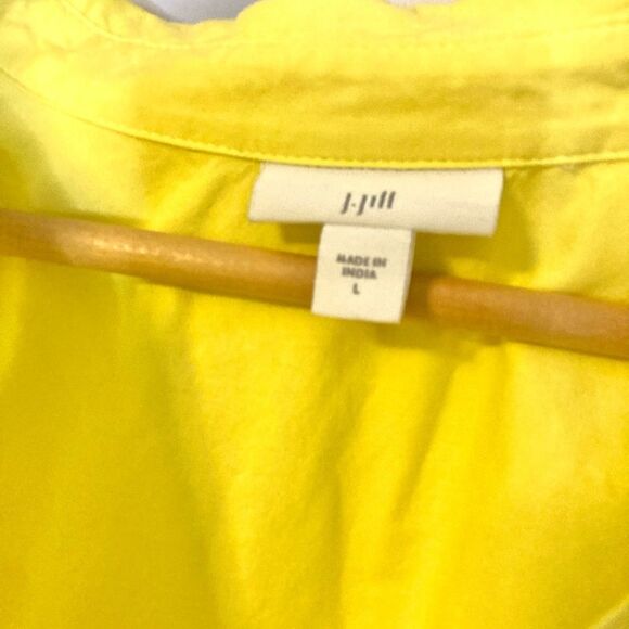 J. Jill Cotton Modal Bright Yellow V-Neck Long Sleeve Tunic Blouse Size Large - Picture 7 of 9